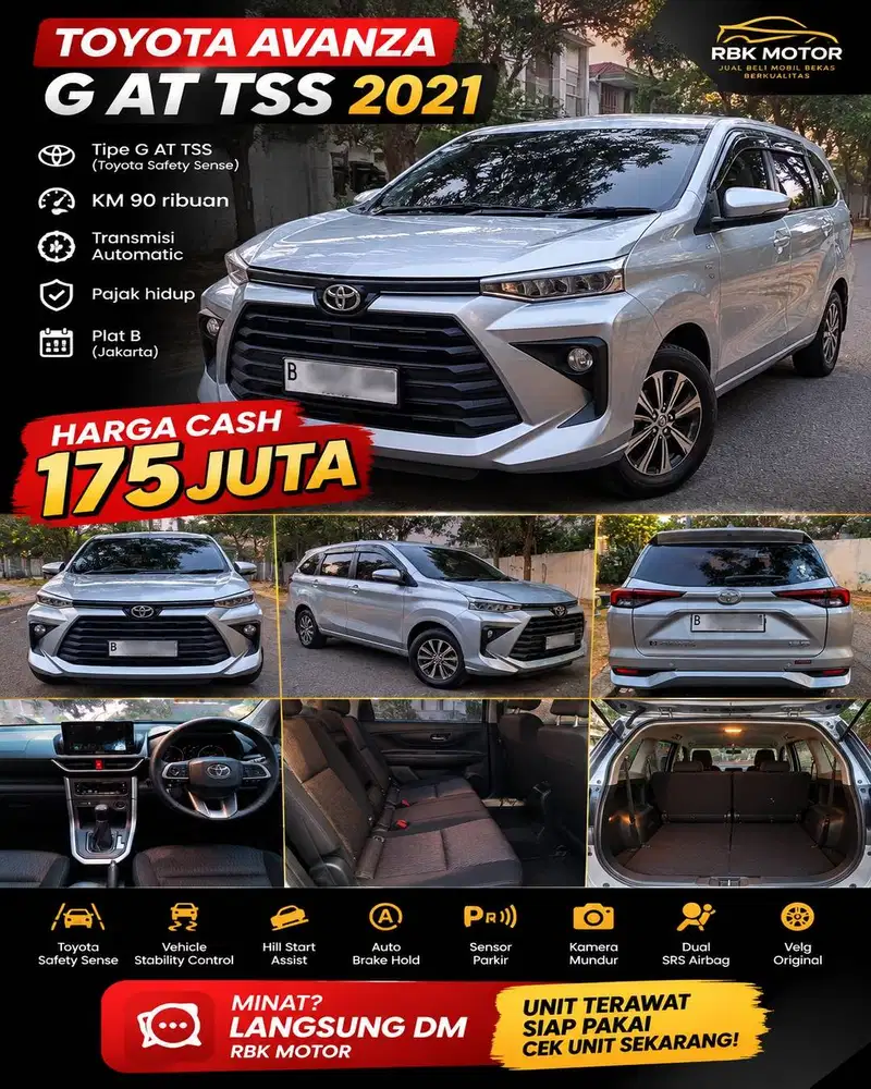 AVANZA 1.5 G AT TSS TERMURAH HARGA CASH NETT