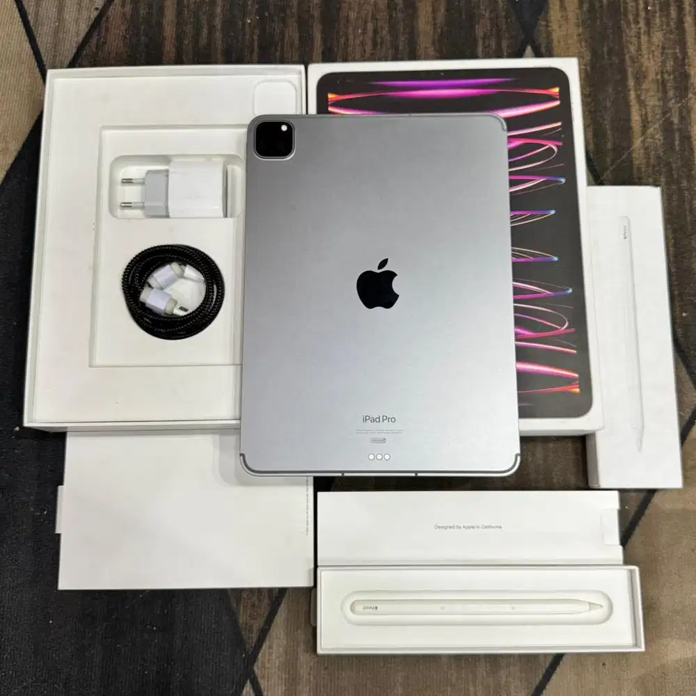 ipad pro M2 128gb wifi cell resmi ibox 11 inch mulus like new set ori