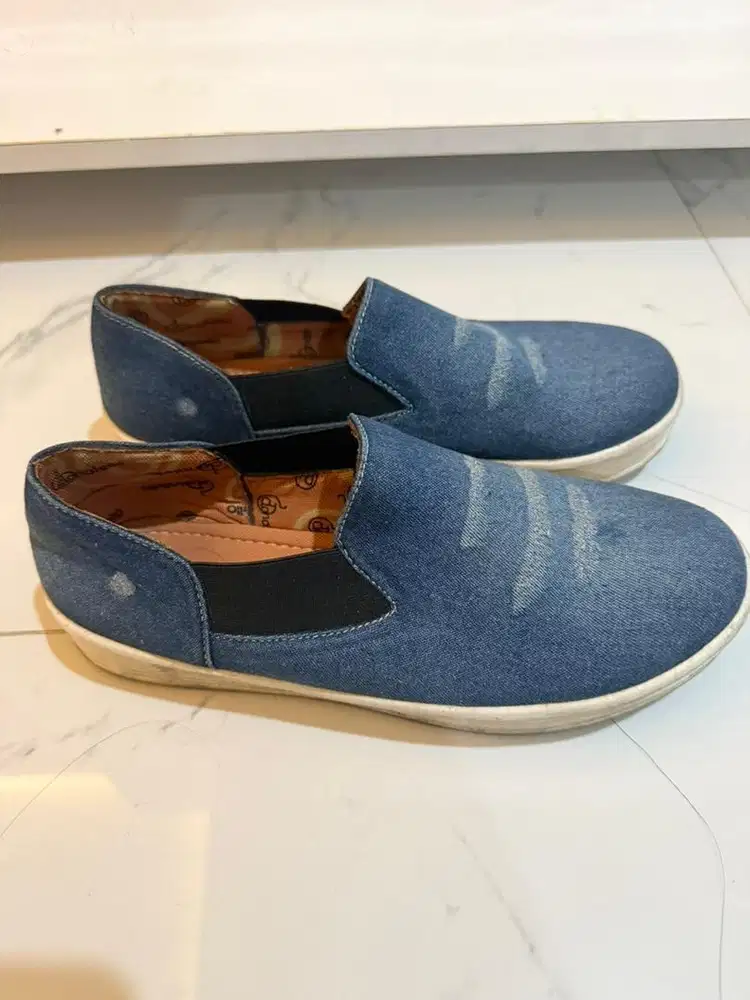 Sepatu donatello dark denim jeans slip on