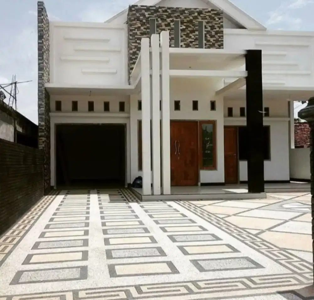 Batu alam lantai carport plus pasang
