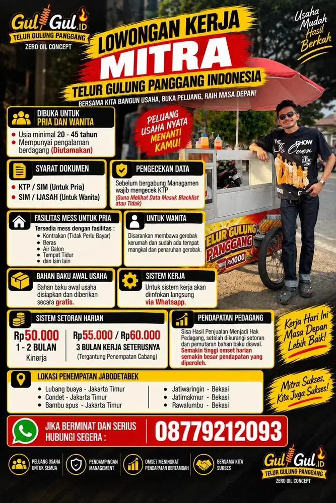 LOWONGAN MITRA TELUR GULUNG PANGGANG INDONESIA