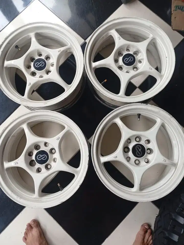 Velg 15 enkei rp02 tulang by hsr pcd 4x100/114 brio agya jazz
