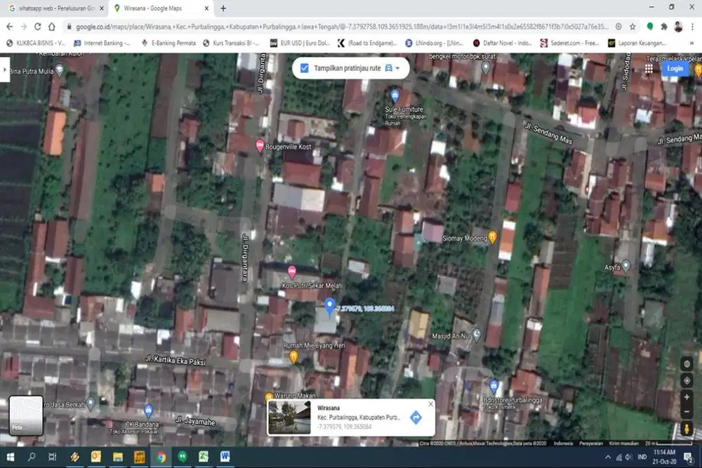 Dijual Tanah 350 m² + Bangunan 70 m² SHM Wirasana Purbalingga