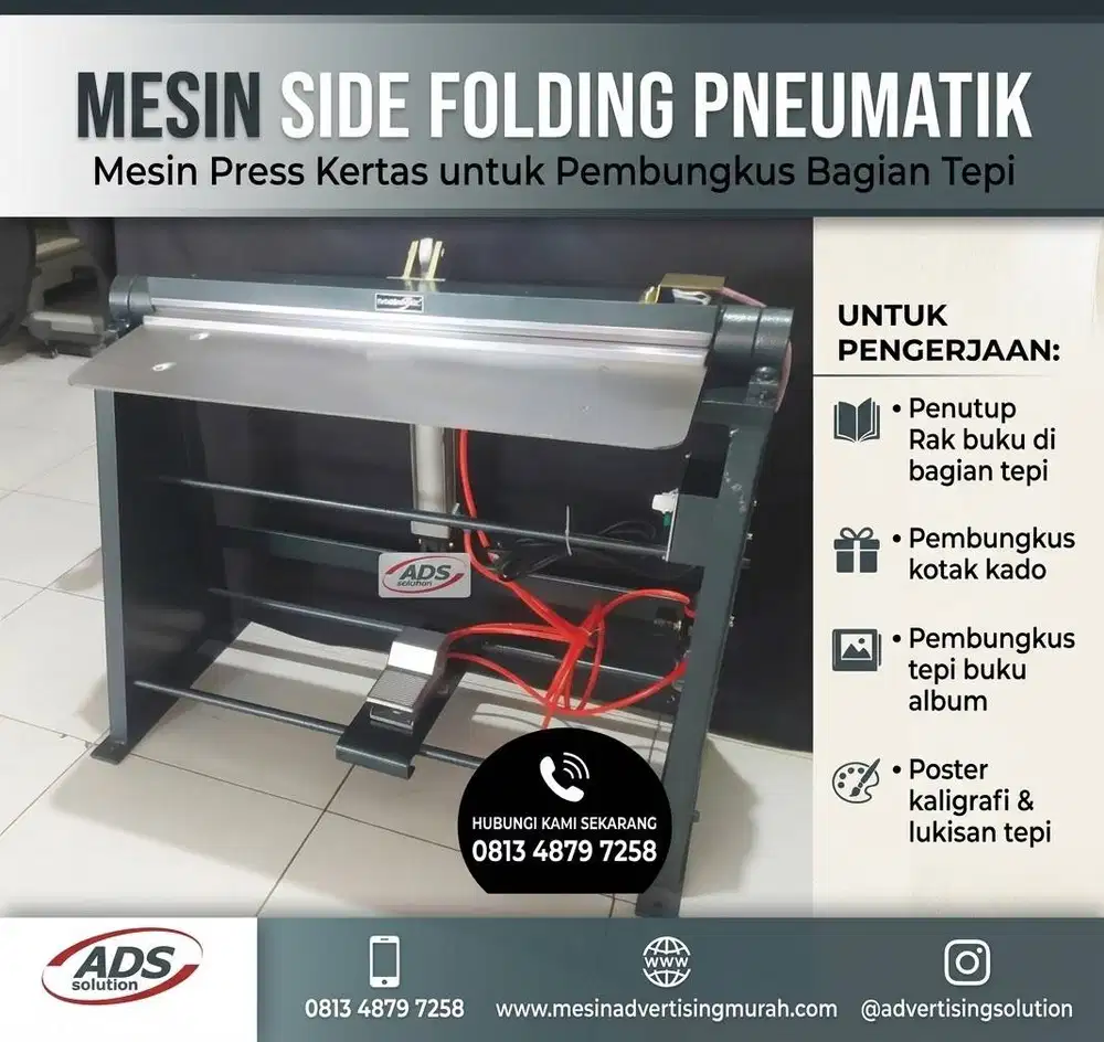 MESIN SIDE FOLDING PNEUMATIK / MESIN PRESS KERTAS UNTUK PEMBUNGKUS BAG
