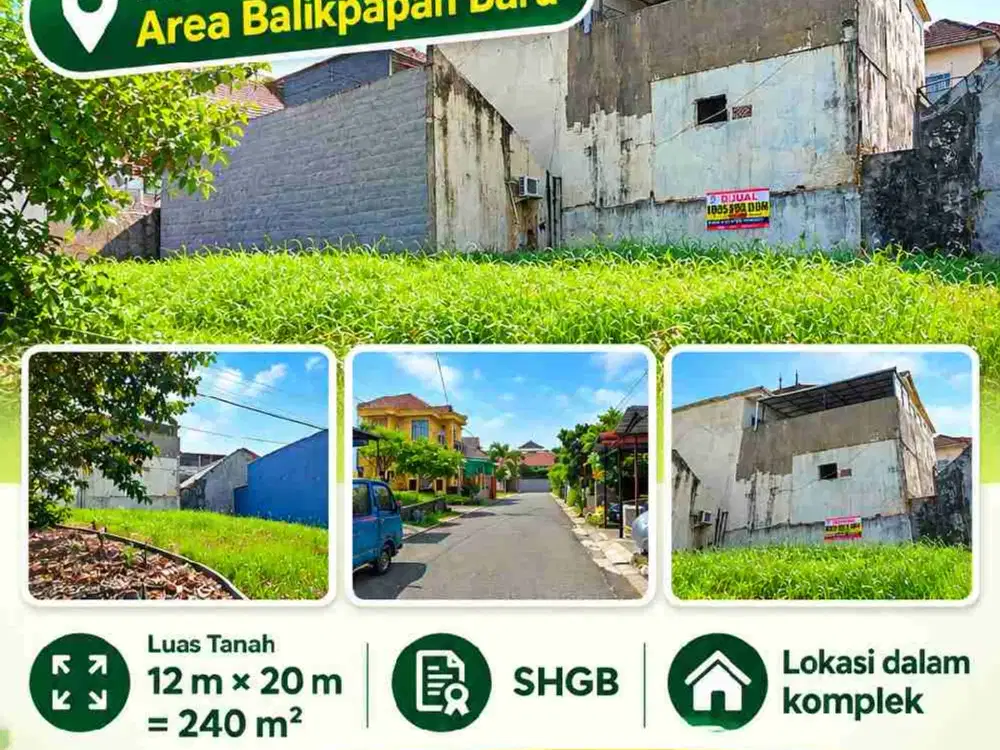 Dijual tanah kosong dalam komplek perumahan.