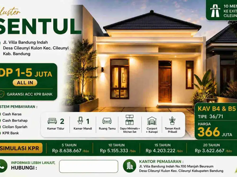 Rumah Semi Vila DP 5 JT All In Bandung Timur