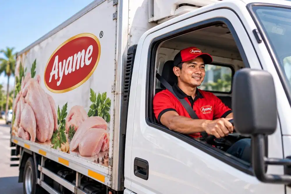 Driver pengiriman daging ayam