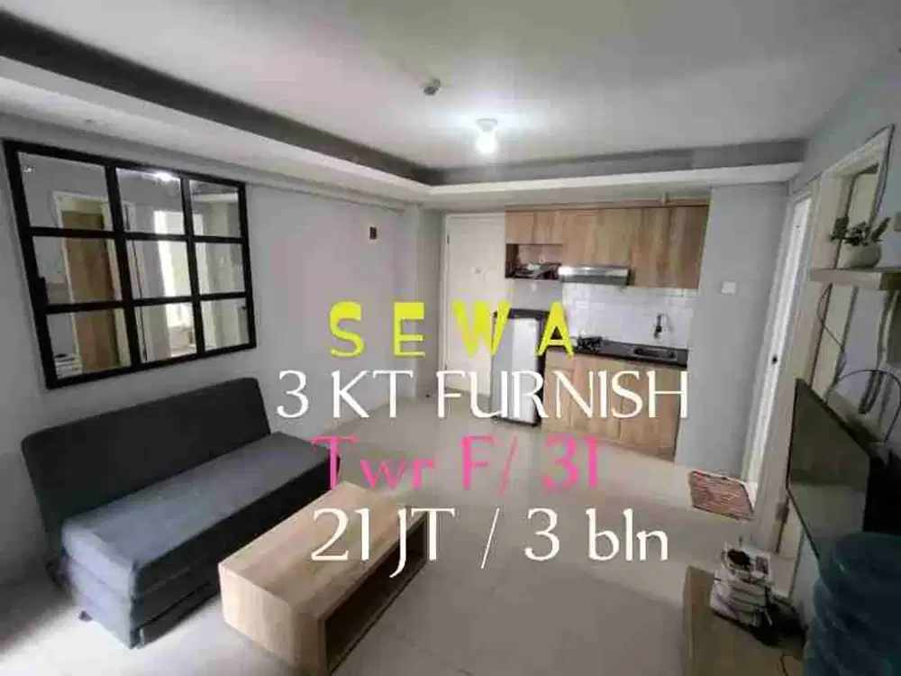 Disewa Apartemen 3 KT Full Furnish Twr F, Bassura City Jatinegara