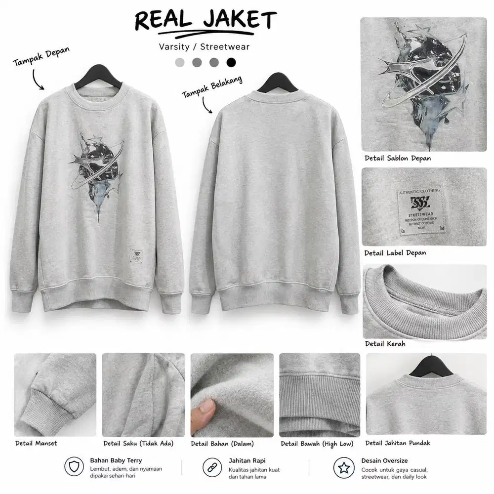 Jaket pria sweater putih