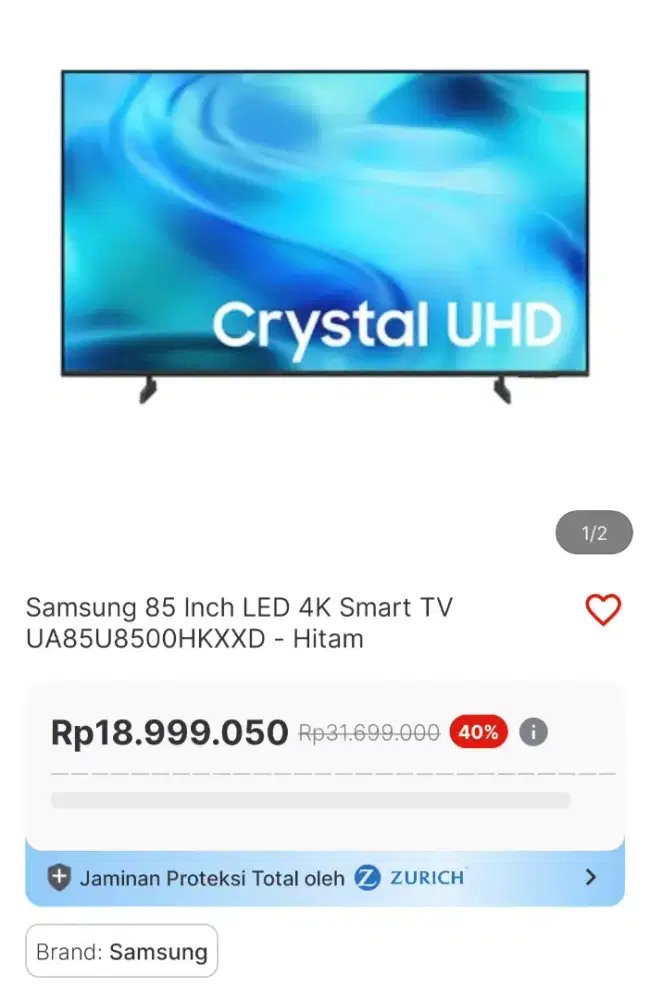 Tv samsung promo bombastis 85inch