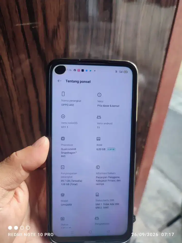 Jual Hp Oppo A92 Dengan Ram 6/128 gb