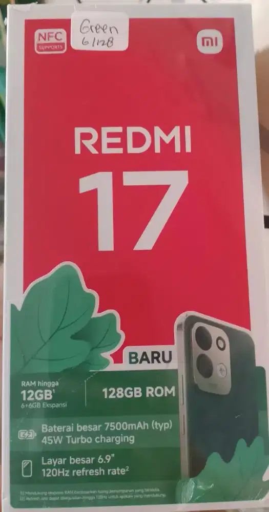 Redmi 17 green 6/128 garansi