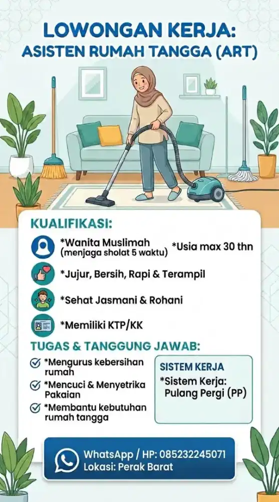 Lowongan pekerjaan asisten rumah tangga