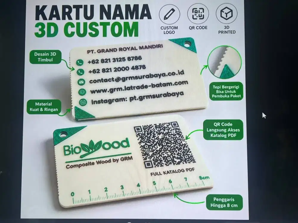 kartu nama 3d premium dan multifungsi