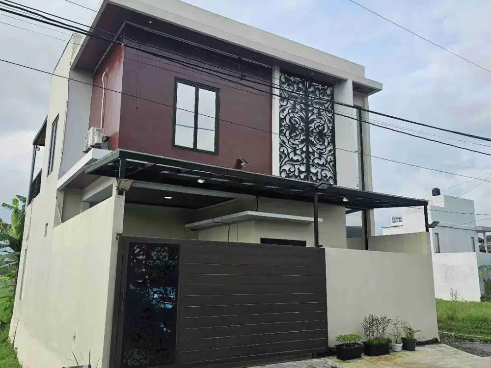 Rumah Modern 2 Lantai view sawah Full Furnished di Nogotirto dekat UNISA dan RS Queen Latifah