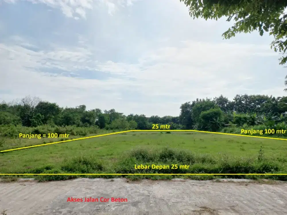 Jual Tanah Strategis 2507 m2 dekat exit tol Trihanggo Sleman