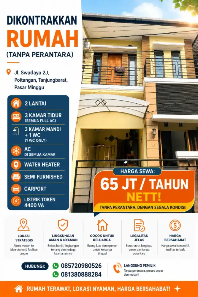 Disewakan rumah tinggal
