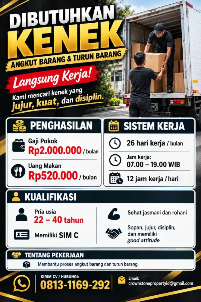 DIBUTUHKAN KENEK MOBIL BARANG