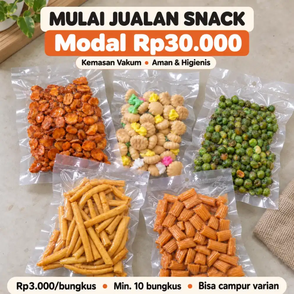 Paket Snack untuk Reseller Rp3.000/Bungkus | Modal Awal Rp30.000