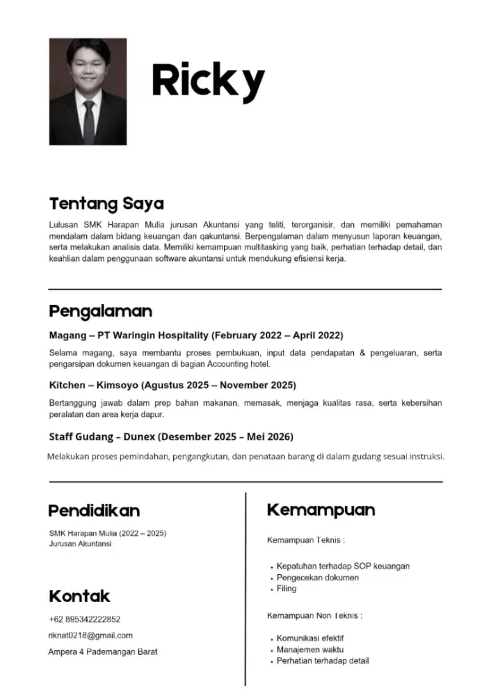 MENCARI PEKERJAAN - TERBUKA UNTUK POSISI APA SAJA - SIAP KERJA SEGERA