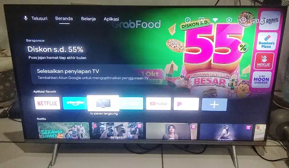 TV LED 40 INC COOCAA ANDROID & DIGITAL BAGUS NORMAL GBR BENING BEKASI