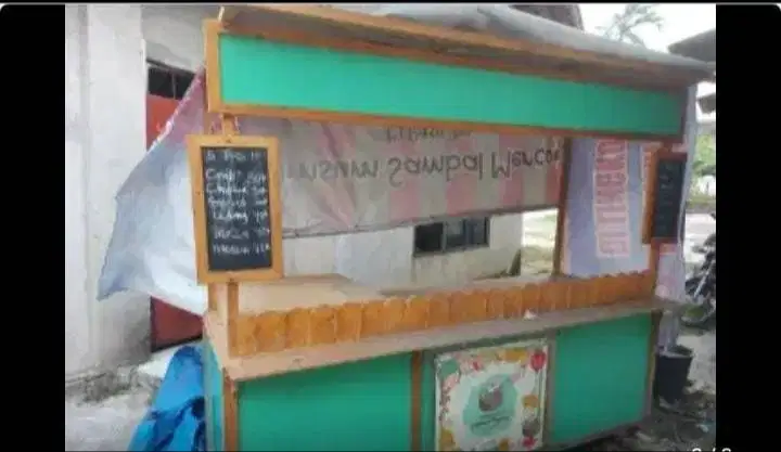 Gerobak usaha ukuran besar terbuat dari jati belanda asli