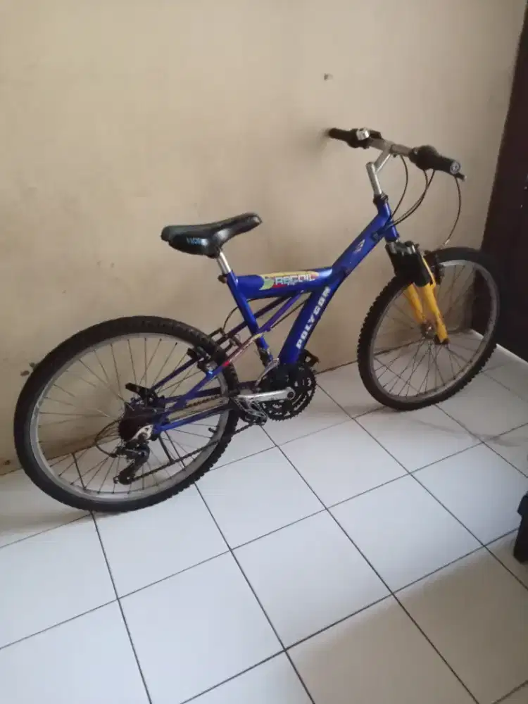 sepeda gunung lawas bermerek Polygon Recoil.