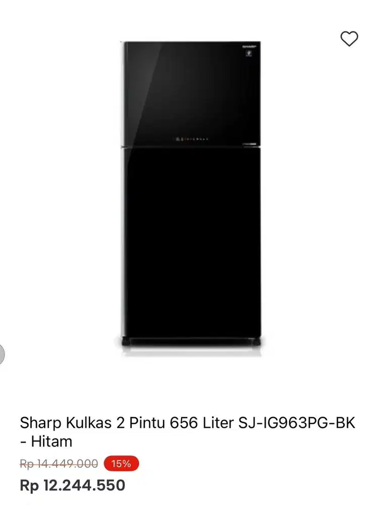 KULKAS SHARP 2 PINTU 656liter