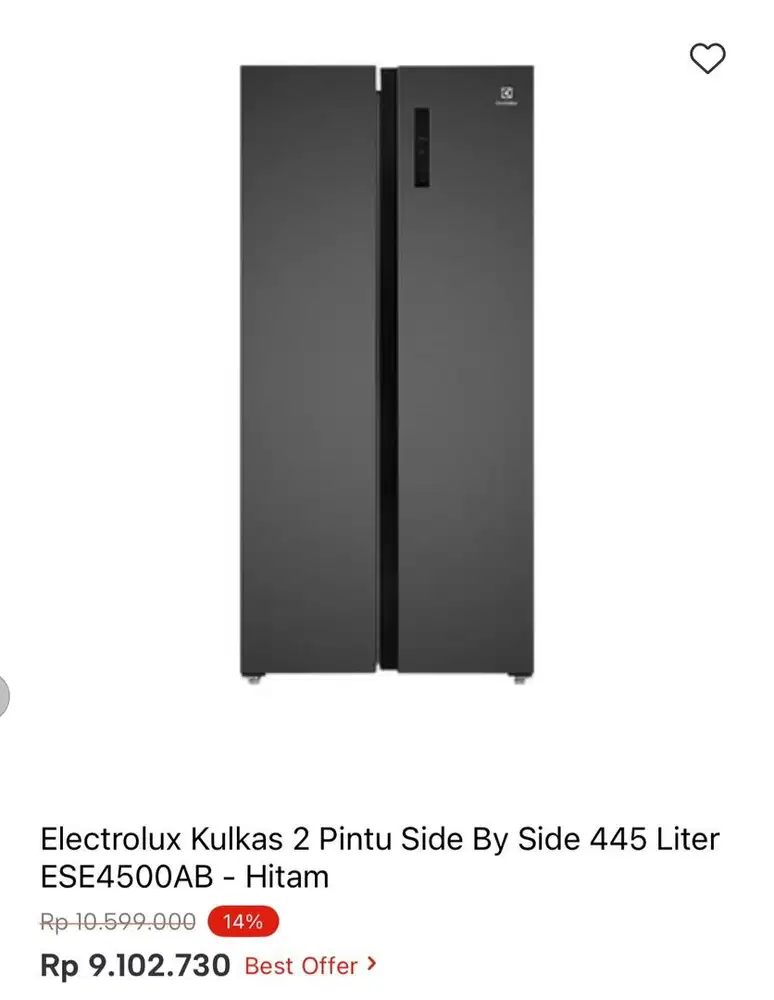 KULKAS SBS ELECTROLUX 445liter