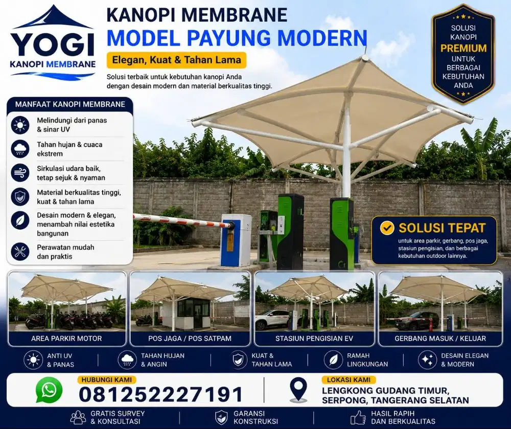 Kanopi Membrane Custom Per Meter Bisa Pilih Model