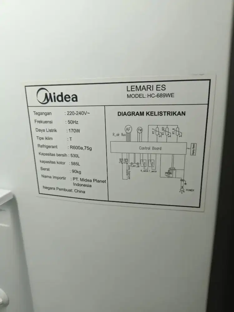KULKAS MIDEA SIDE TO SIDE