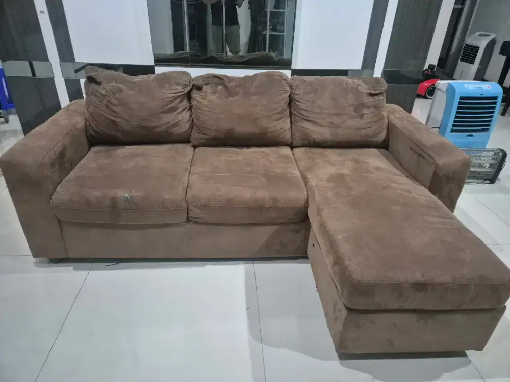 Kursi Sofa L coklat (informa)