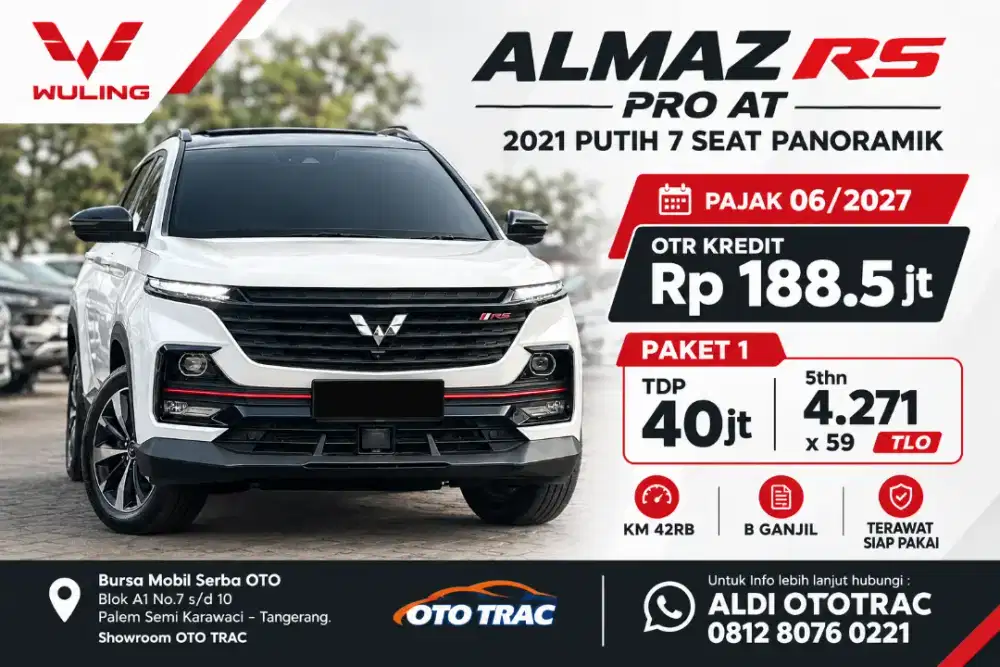 CIAMIK ‼️ WULING ALMAZ RS PRO AT 2021 PUTIH 7 SEAT