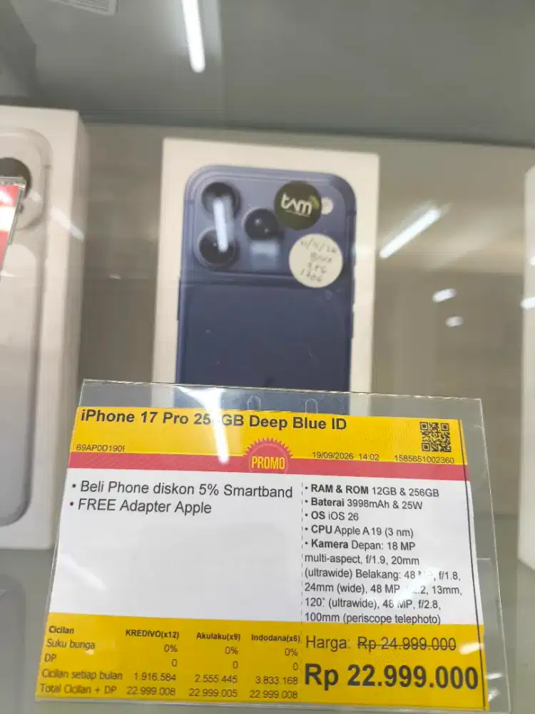 Promo cicilan iPhone 17 pro 256Gb deepblue