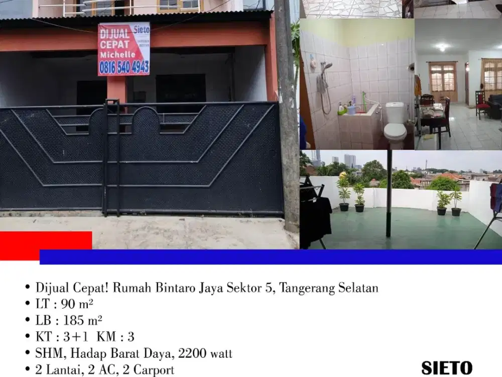 Dijual Cepat! Rumah Bintaro Jaya Sektor 5, Tangerang Selatan