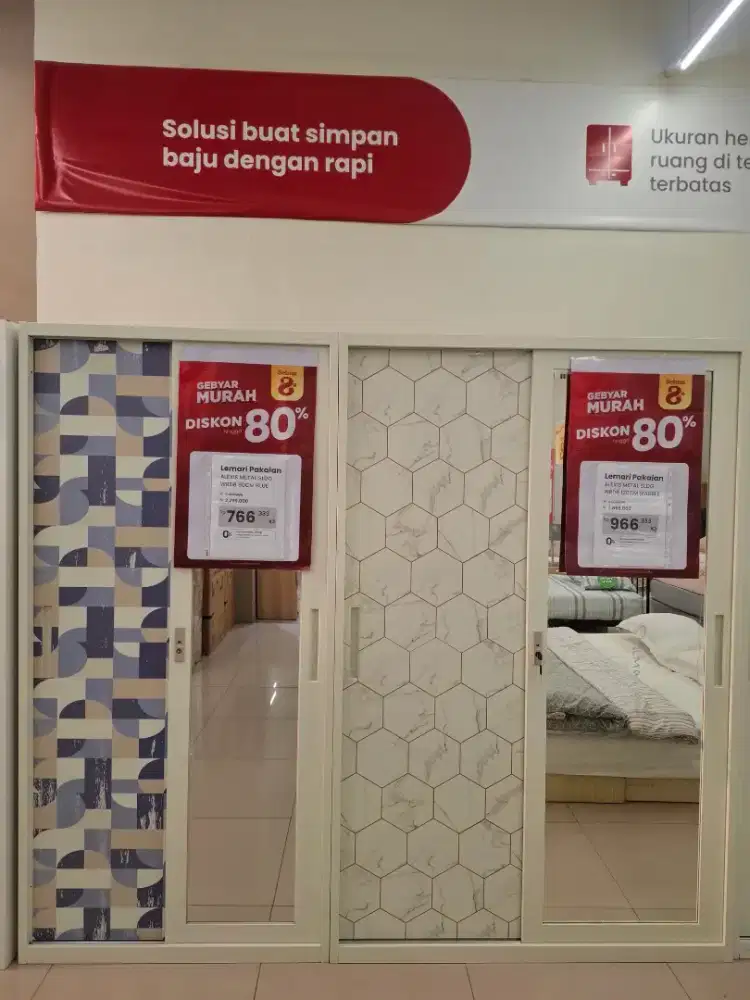 PROMO LEMARI BESI GESER UK 90 & 120 X 185CM - CICILAN 0%