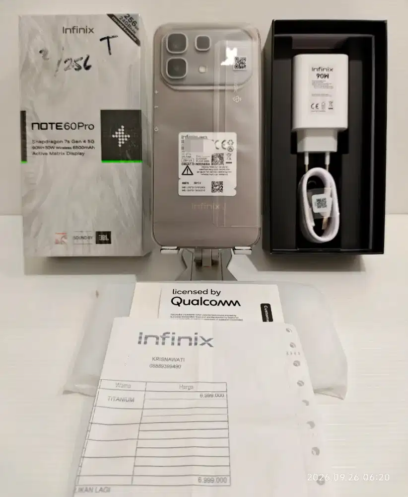 Infinix Note 60 Pro 5G 12/256 Gb Openbox Resmi On 24Sept 2027 bs Tt/BT