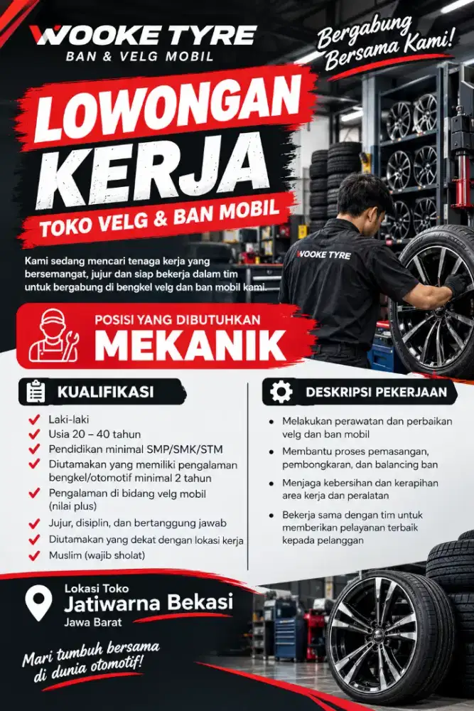 Lowongan mekanik bengkel