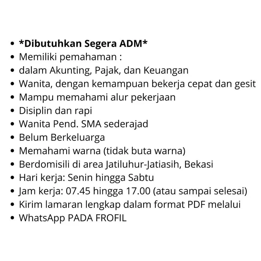 LOWONGAN KERJA AKUNTING PEMBUKUAN SEDERHANA