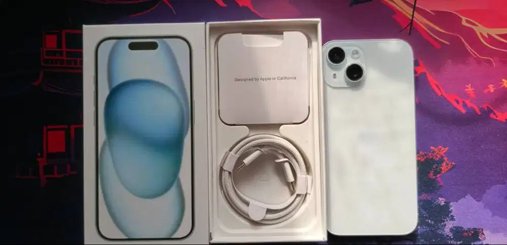 (BACA DESKRIPSI) iPhone 15 Blue 128GB - Minus Kamera