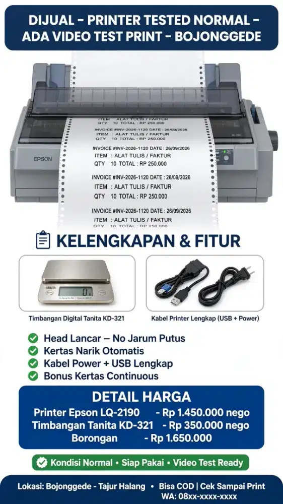 Di Jual cepat printer dan timbangan kue