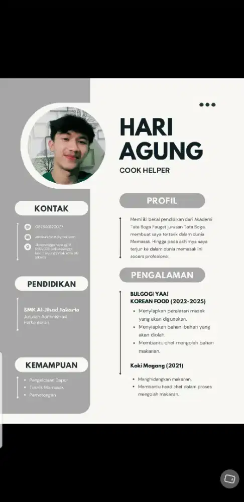 Info lokernya bapak/ibu