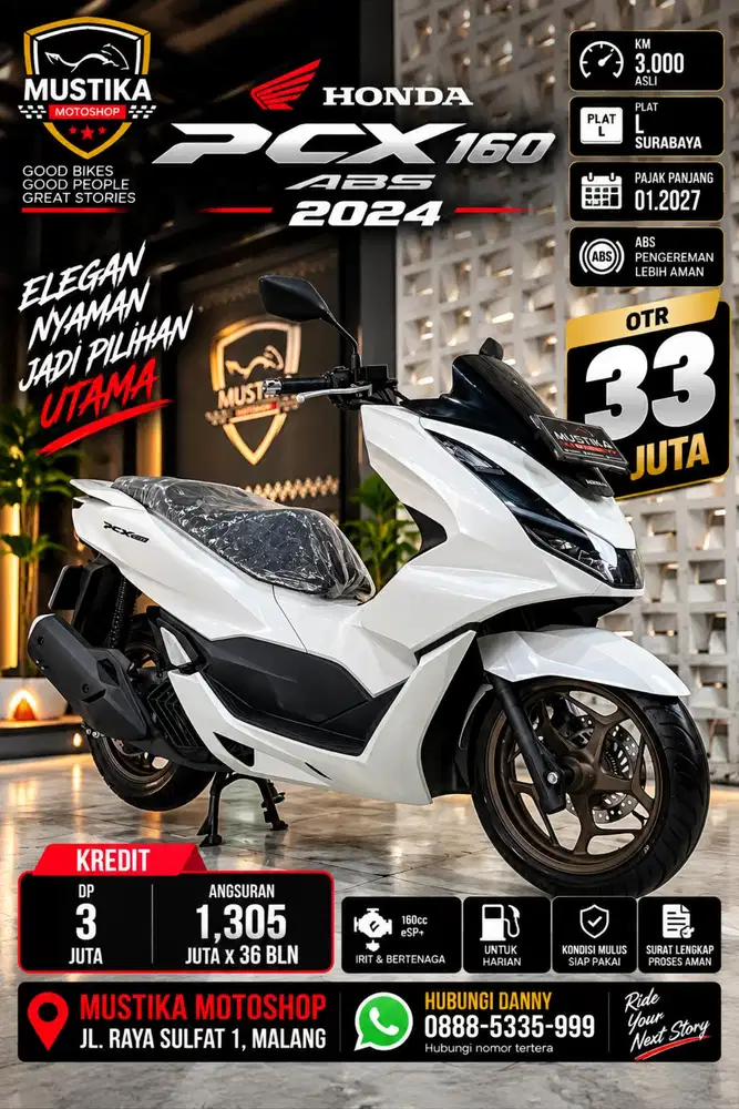 Istimewa‼️KM 3rb. Honda PCX 160 ABS 2024. DANNY Mustika Sulfat