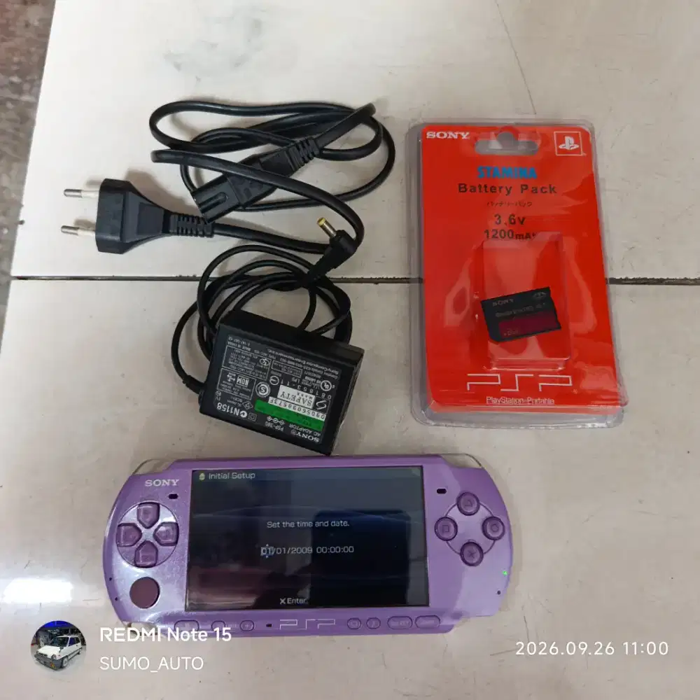 BEKAS PAKAI ADA MINUS SONY PSP SLIM 3001 WARNA UNGU