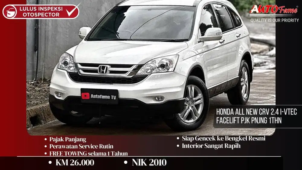 KM26RB Honda All New CRV 2.4 I-VTEC Facelift NIK 2010 Pjk Pnjng 1Thn
