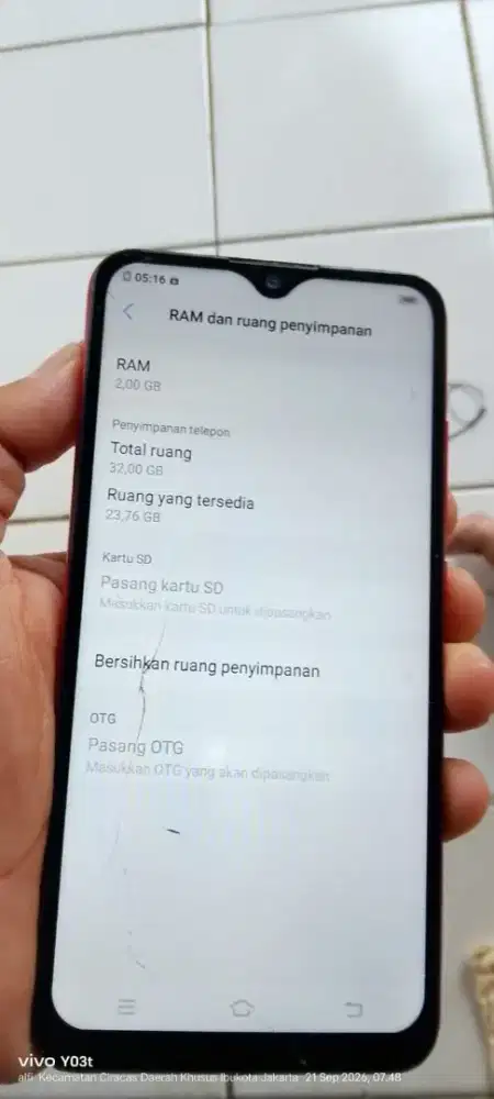 Vivo. Y91c.  2/32 mnus retak normal smua