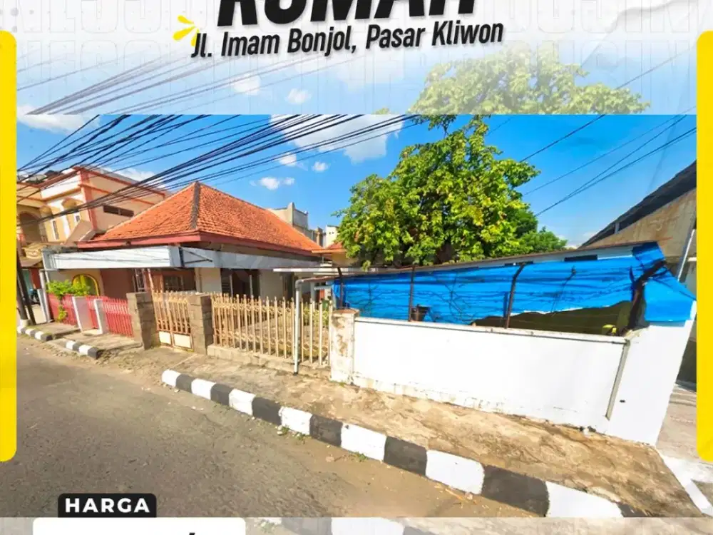 DIJUAL RUMAH / LANDED PROPERTY HOOK STRATEGIS DI JL. IMAM BONJOL, KAMPUNG BARU, PASAR KLIWON, SURAKARTA