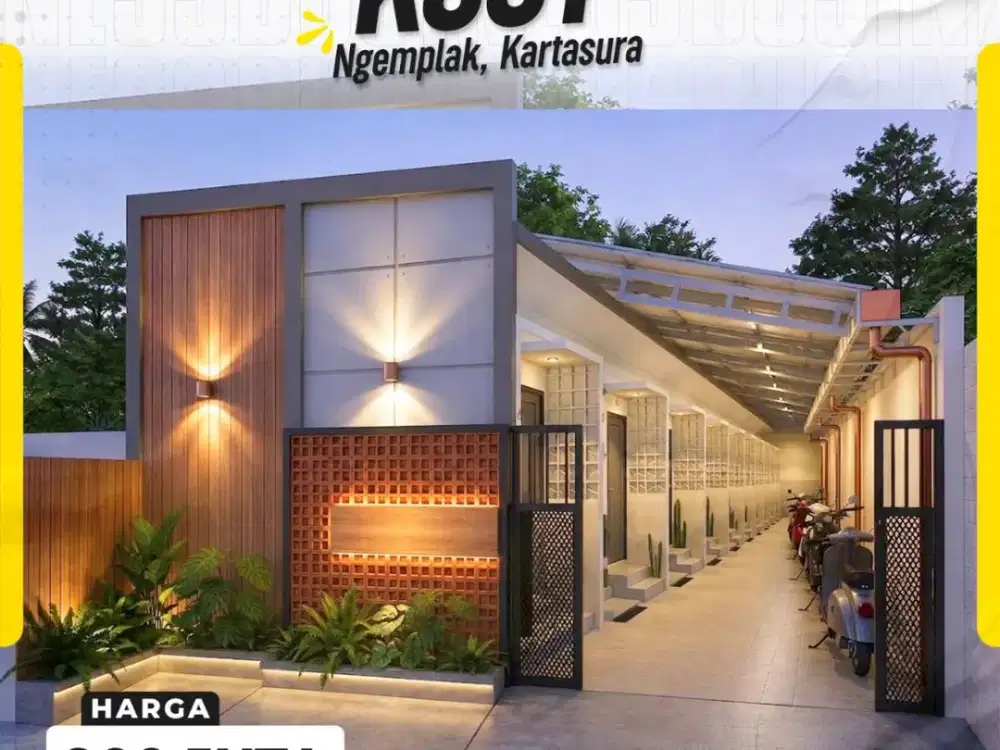 DIJUAL RUMAH KOST MINIMALIS MODERN INDUSTRIAL SIAP OPERASIONAL DI NGEMPLAK, KARTASURA, SUKOHARJO