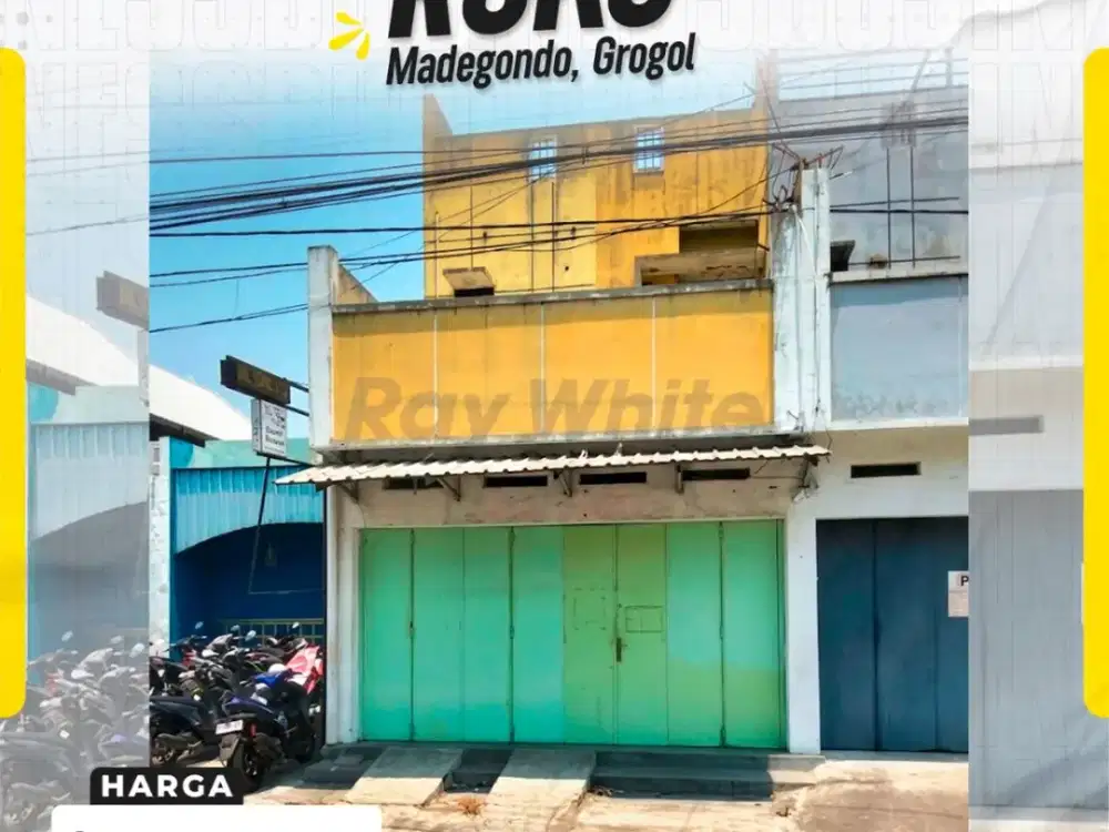 DIJUAL RUKO KOMERSIAL 3 LANTAI STRATEGIS DI JL. PANGERAN DIPONEGORO, MADEGONDO, GROGOL, SUKOHARJO (SOLO BARU)