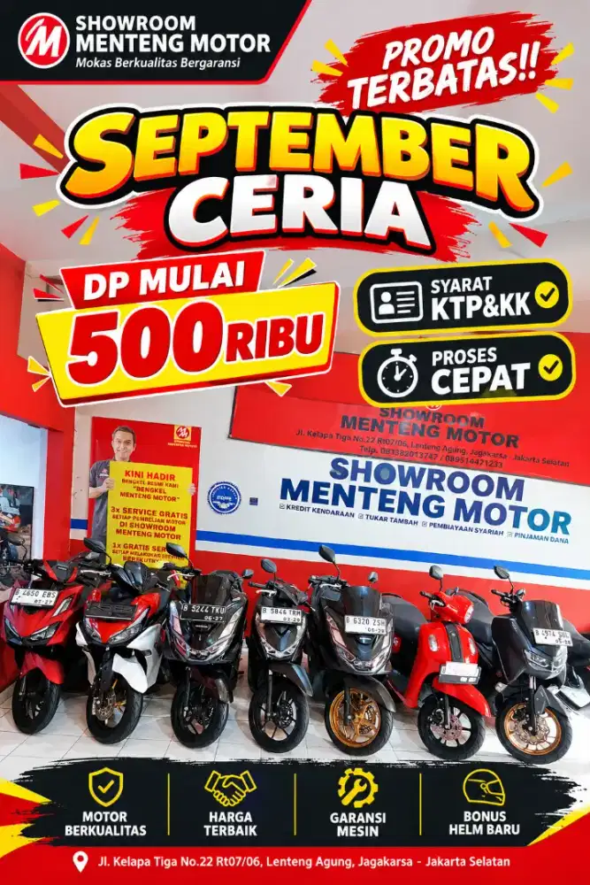 PROMO TERBATAS DP MULAI 500RIBU SYARAT KTP&KK
